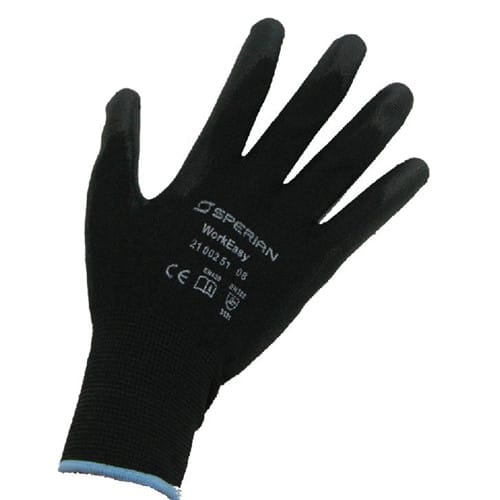 霍尼韦尔/斯博瑞安（巴固）2100251CN-07经济型涤纶耐磨黑色PU涂层工作手套