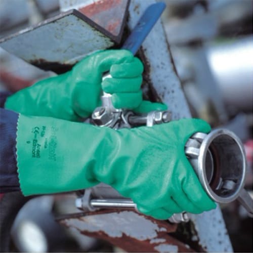 安思尔39-124带棉内衬绿色丁腈手套