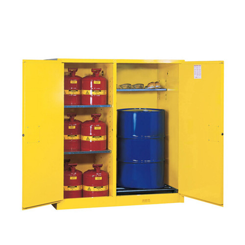 杰斯瑞特Justrite 115加仑双开门式立式圆桶存储柜